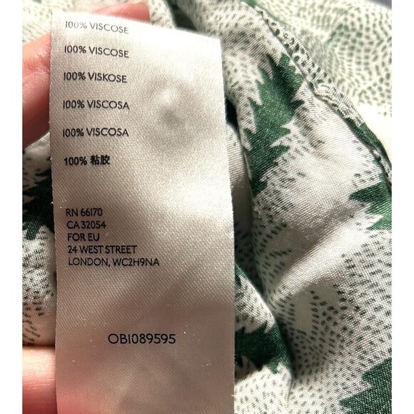 Maeve Anthropologie 4 Green White Blouse Holiday Whimsical Cottagecore Flowy Top - Picture 12 of 12